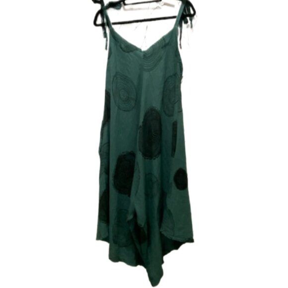 CAMILLE & CO Italian Linen Tie Shoulder Romper Italian Sz. L - Picture 4 of 7